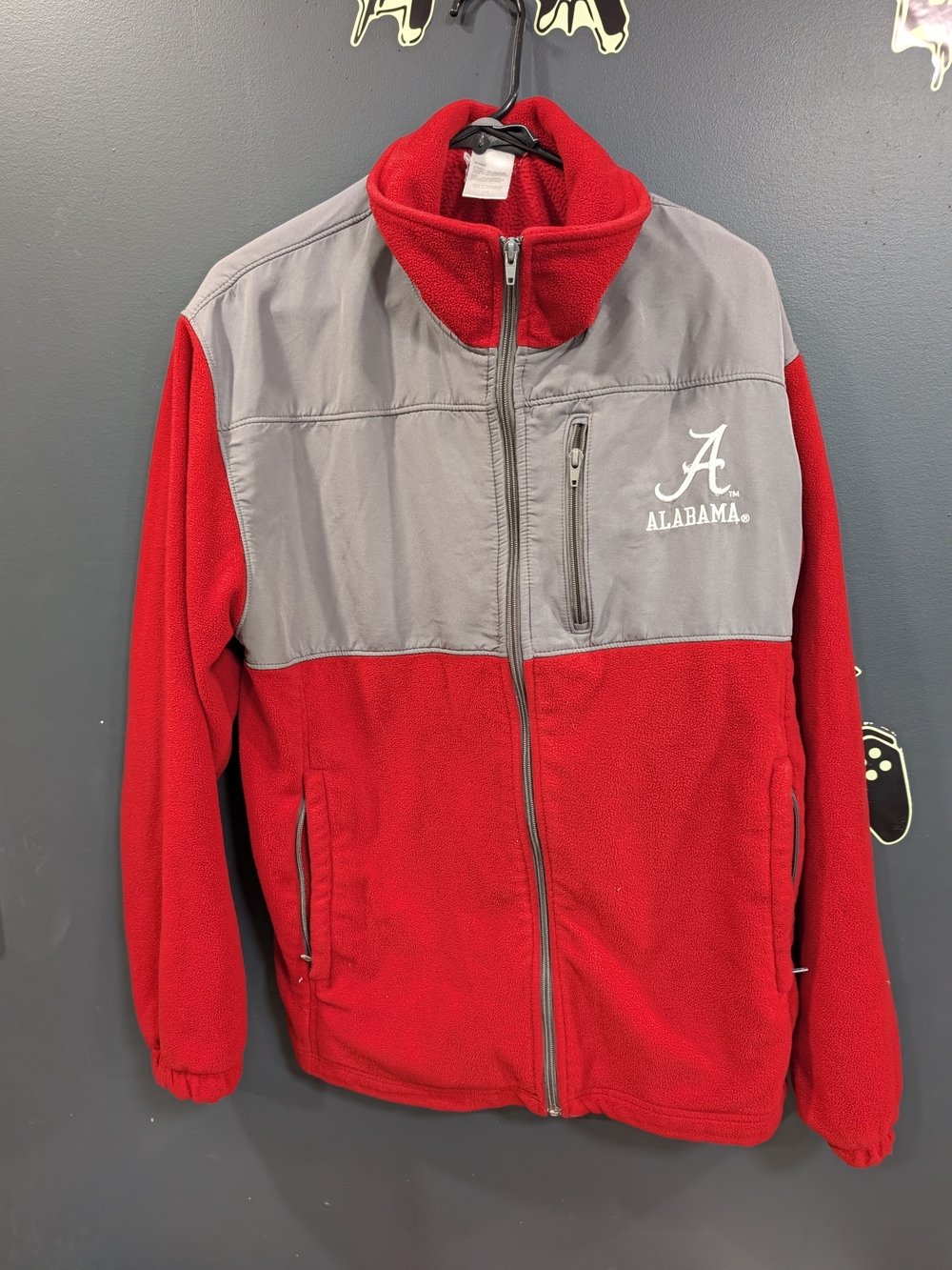Alabama Two-Tone Red and Gray Full-Zip Fleece Jacket